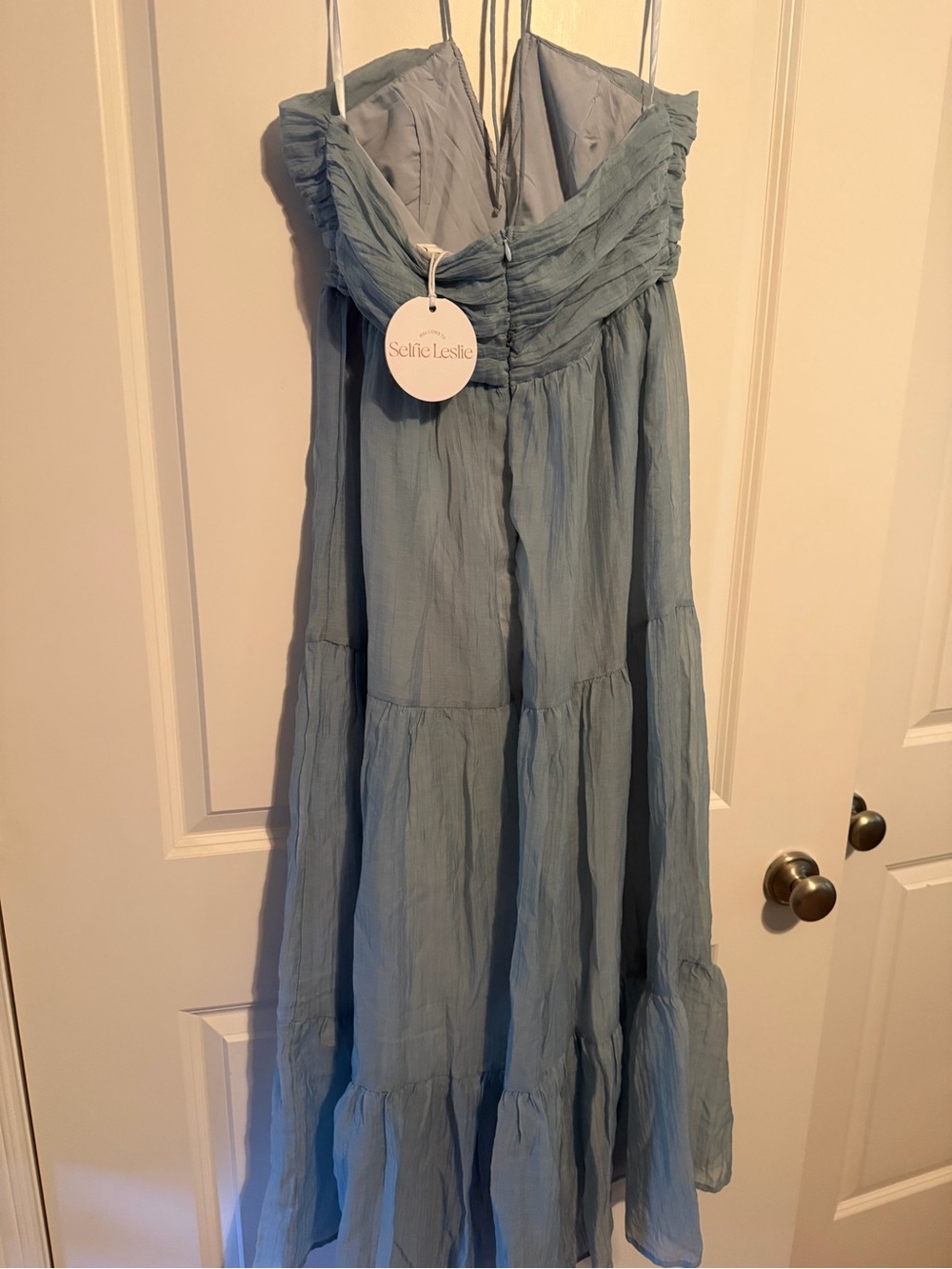 Ice Blue Maxi Halter Dress - Elegant Summer Dress - Picture 6 of 7